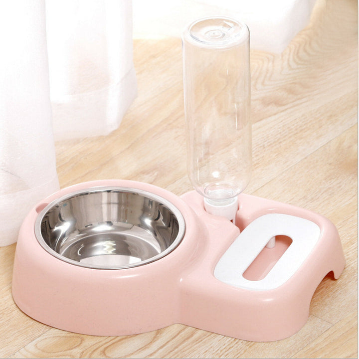 2 In 1 Automatic Pet Bowl 500ml Adjustable Drinking Fountain Dog Cat Food Feeder Image 3