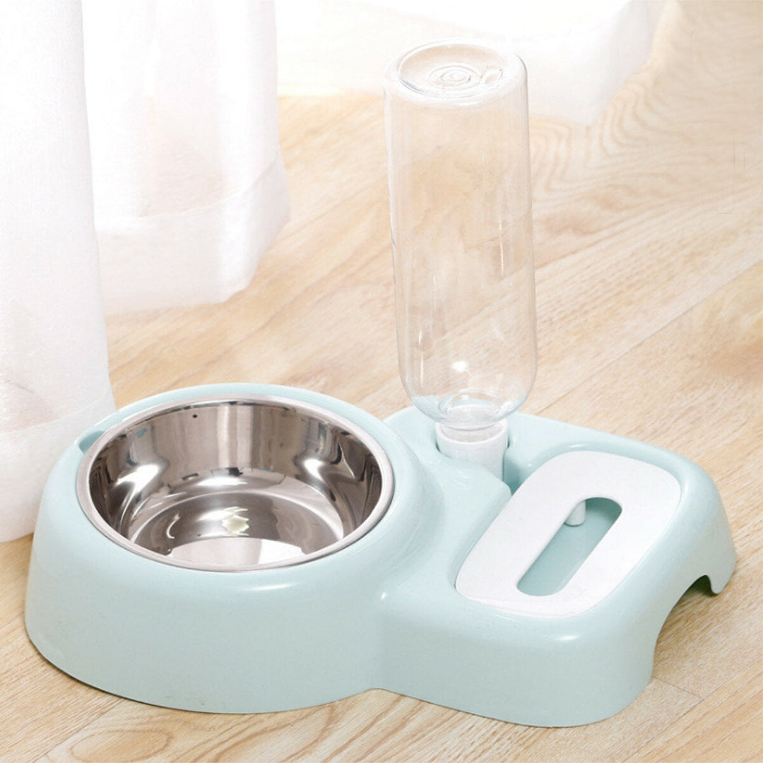 2 In 1 Automatic Pet Bowl 500ml Adjustable Drinking Fountain Dog Cat Food Feeder Image 4