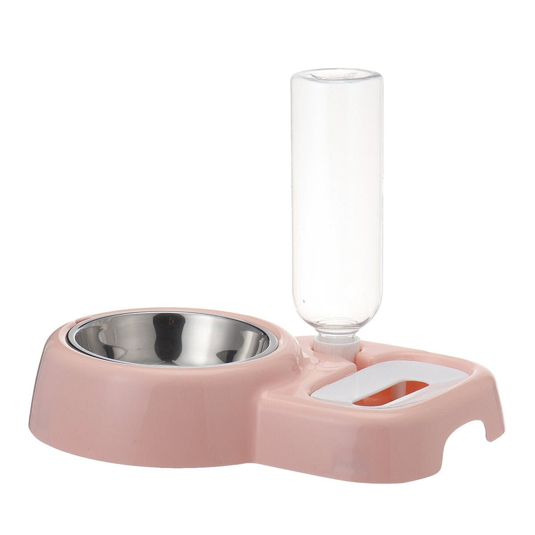 2 In 1 Automatic Pet Bowl 500ml Adjustable Drinking Fountain Dog Cat Food Feeder Image 5