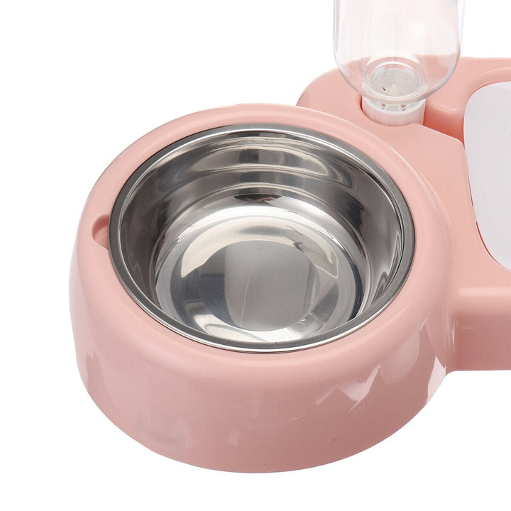 2 In 1 Automatic Pet Bowl 500ml Adjustable Drinking Fountain Dog Cat Food Feeder Image 9