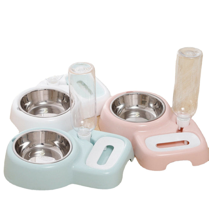 2 In 1 Automatic Pet Bowl 500ml Adjustable Drinking Fountain Dog Cat Food Feeder Image 11