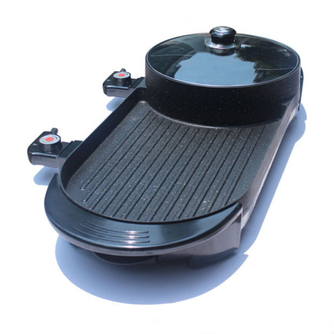 2 In 1 Multi-function Electric Grill Non-Stick Non-Smoke Hot Pot Barbecue 1800W Image 1