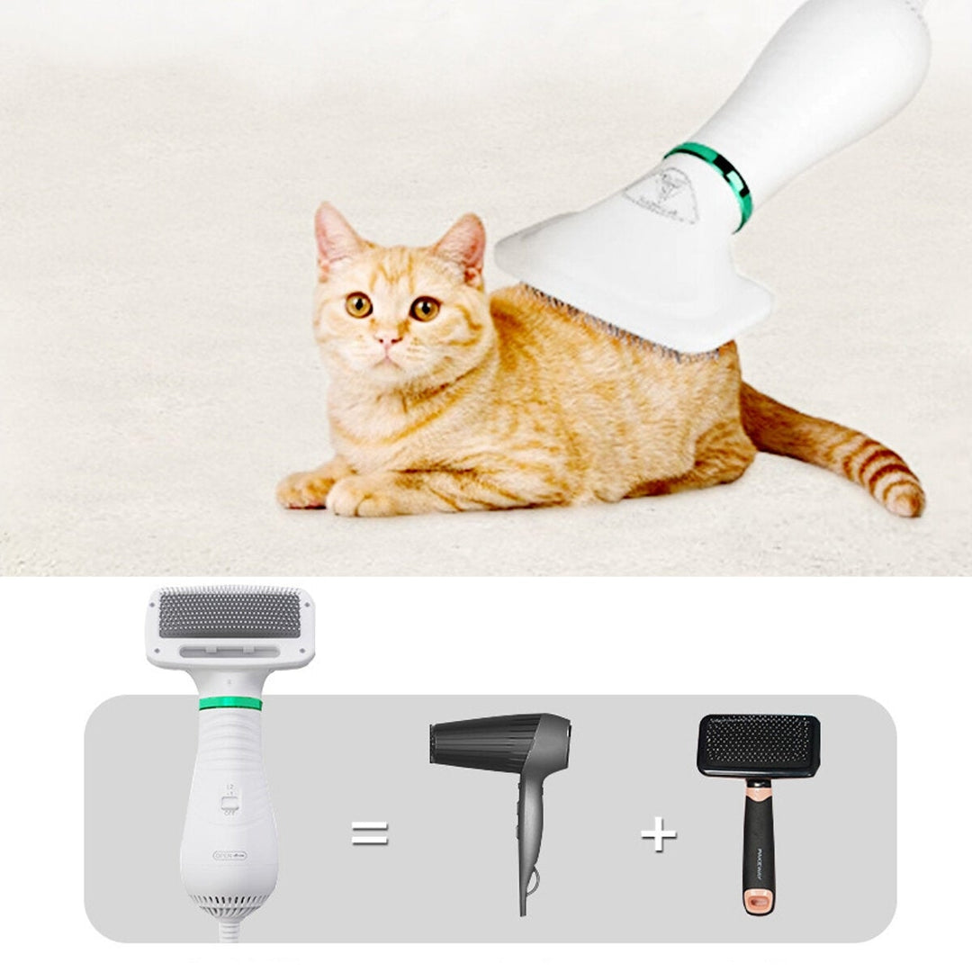 2 in 1 Pet Grooming Hair Dryer Blower with Slicker Slicker Brush Adjustable Temperature Low Noise for Cat Dog Pet Image 2