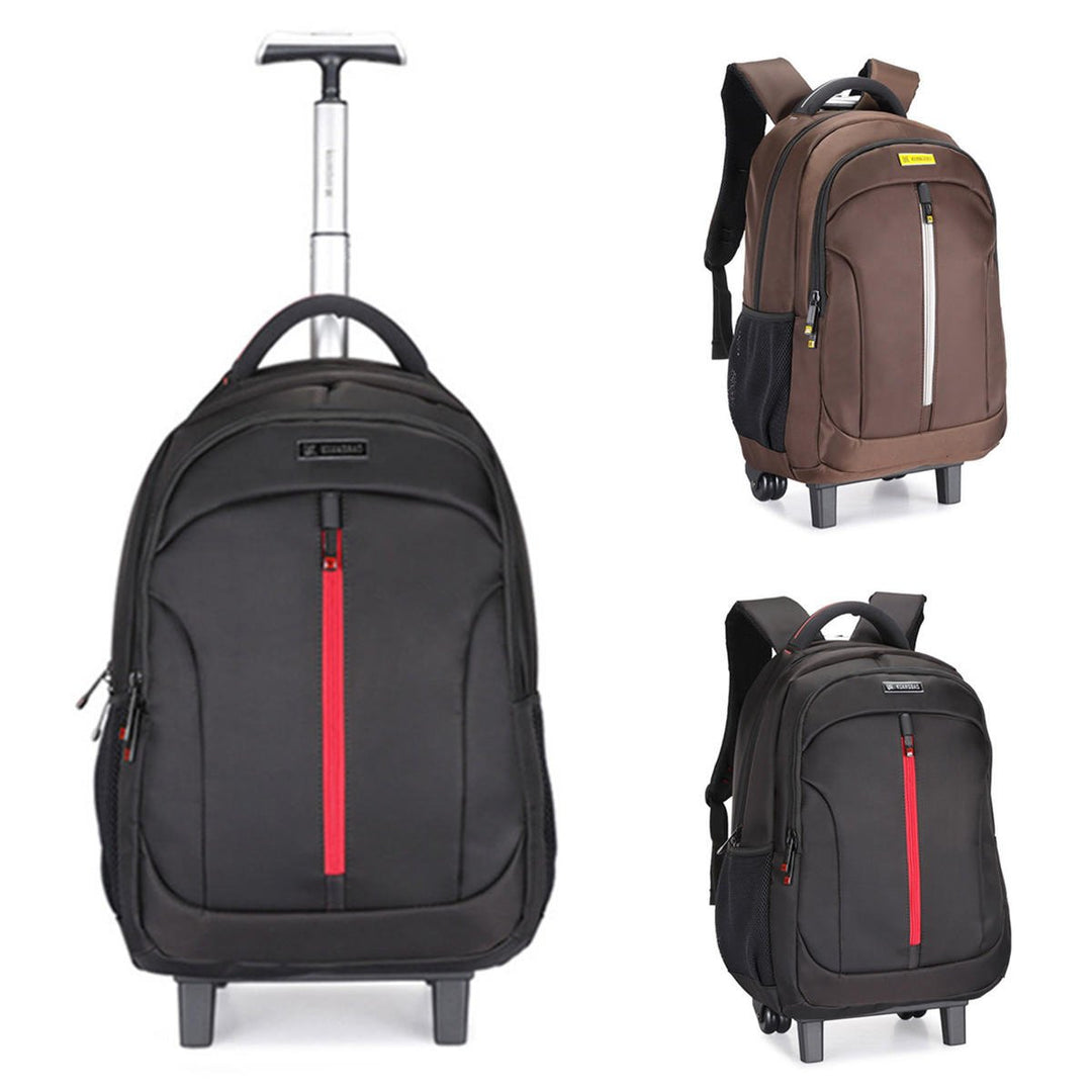 19Inch Waterproof Wheeled Trolley Backpack Laptop Suitcase Luggage Rucksack Traveling Stroage Bags Image 1