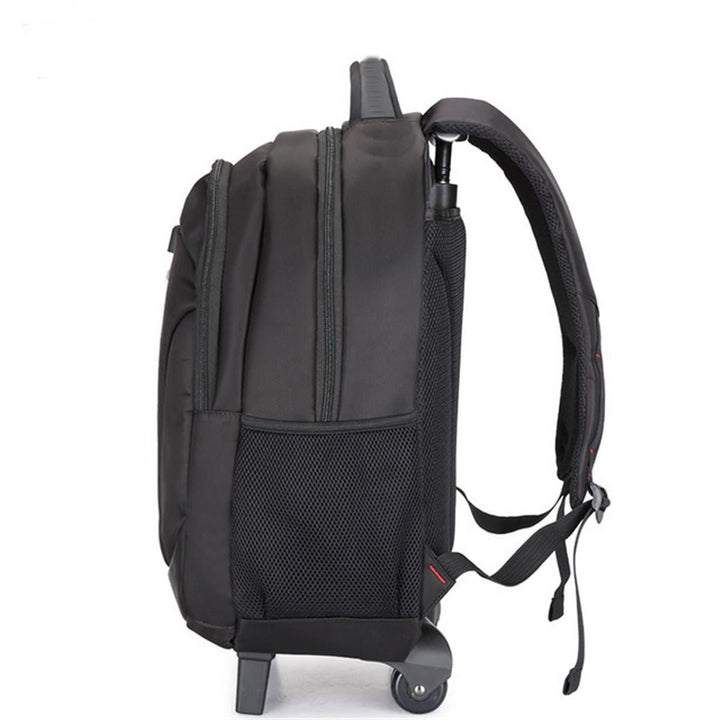 19Inch Waterproof Wheeled Trolley Backpack Laptop Suitcase Luggage Rucksack Traveling Stroage Bags Image 5