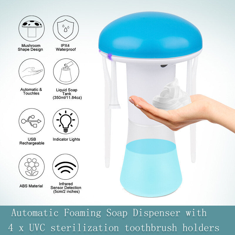 2 in 1 Automatic Induction Soap Dispenser Toothbrush Sterilizer Holder Touchless Foam Washer Hand Washing Machine DTTT Image 5