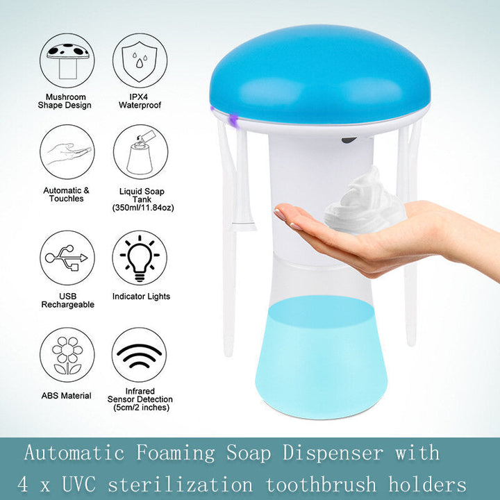 2 in 1 Automatic Induction Soap Dispenser Toothbrush Sterilizer Holder Touchless Foam Washer Hand Washing Machine DTTT Image 5