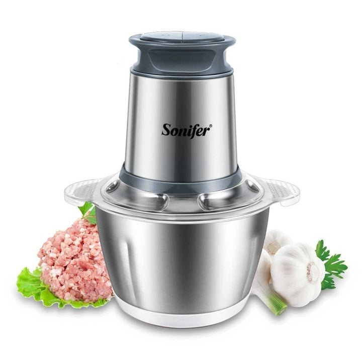 2 Speeds Stainless Steel Electric Vegetable and Meat Grinder Image 1