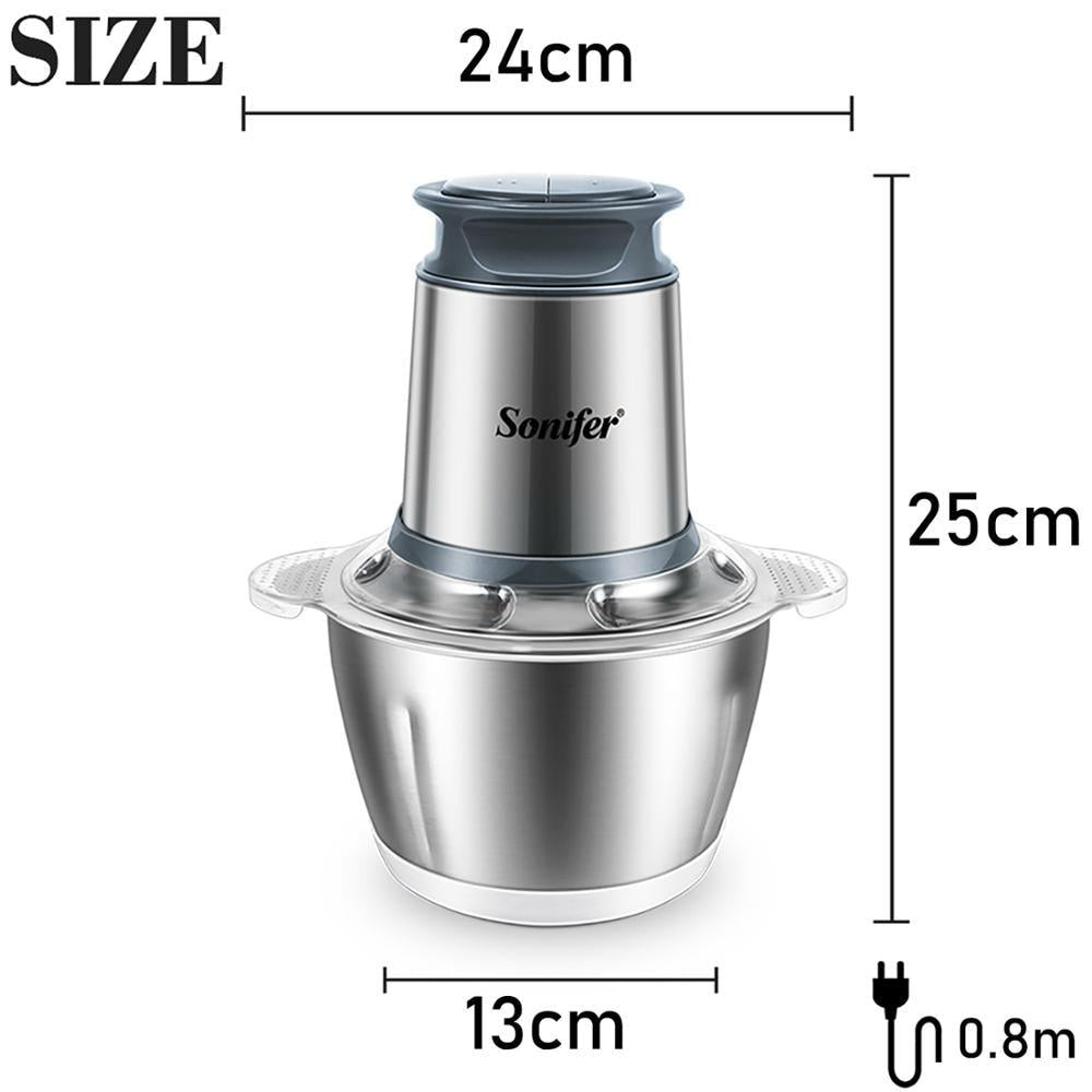 2 Speeds Stainless Steel Electric Vegetable and Meat Grinder Image 9