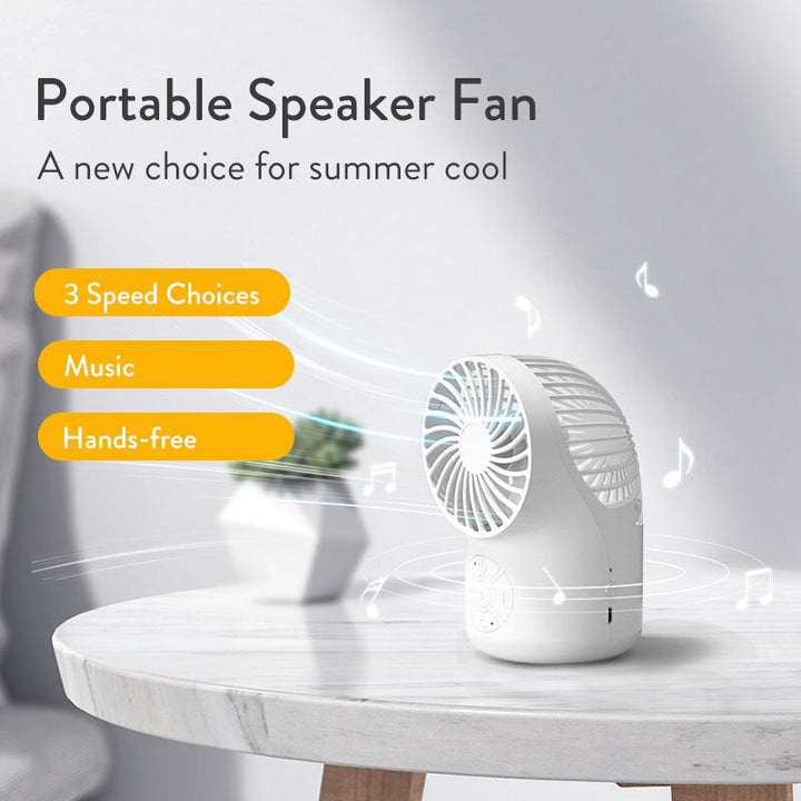 2 in 1 Portable bluetooth 5.1 Audio Wireless Desktop Speaker with Handheld Mini Cooling Fan Image 4