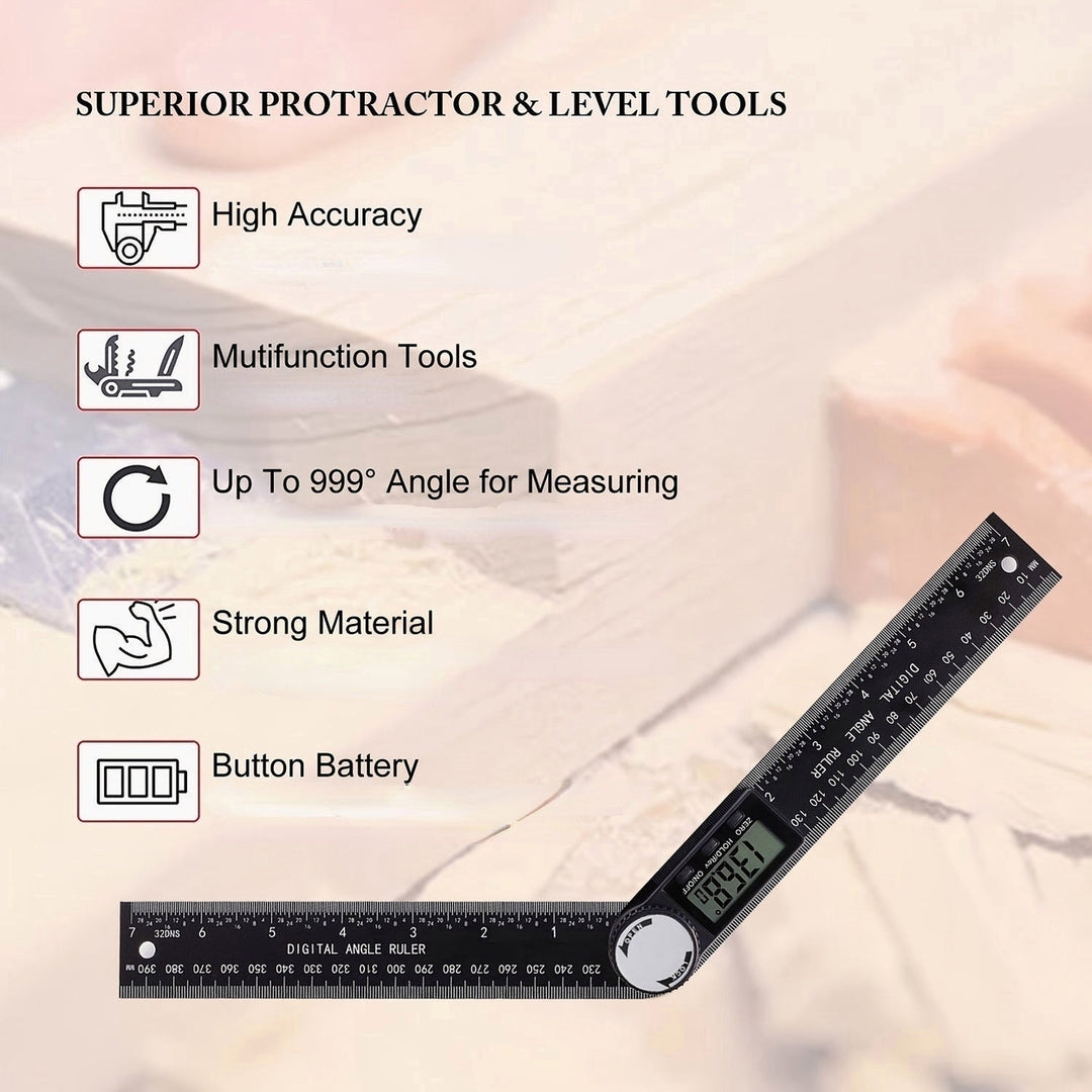 2 In 1 Protractor Angle Measuring Tool Fit For Woodworking Construction Image 5