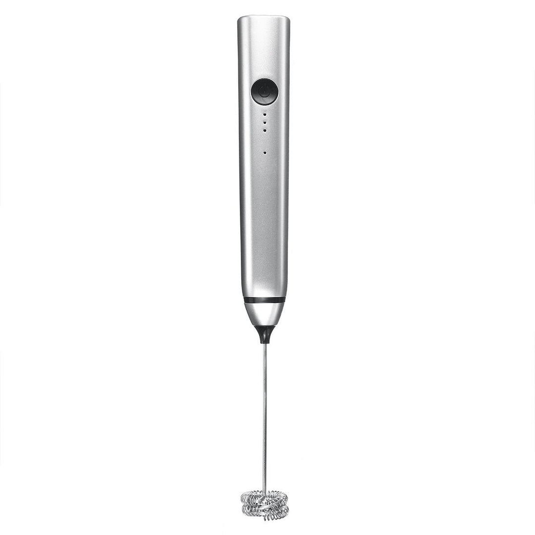 2 in 1 Whisk Milk Frother Handheld Electric USB Charging 3 Gear Egg Beater Milk Frother Image 1