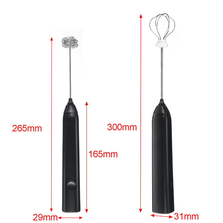 2 in 1 Whisk Milk Frother Handheld Electric USB Charging 3 Gear Egg Beater Milk Frother Image 10