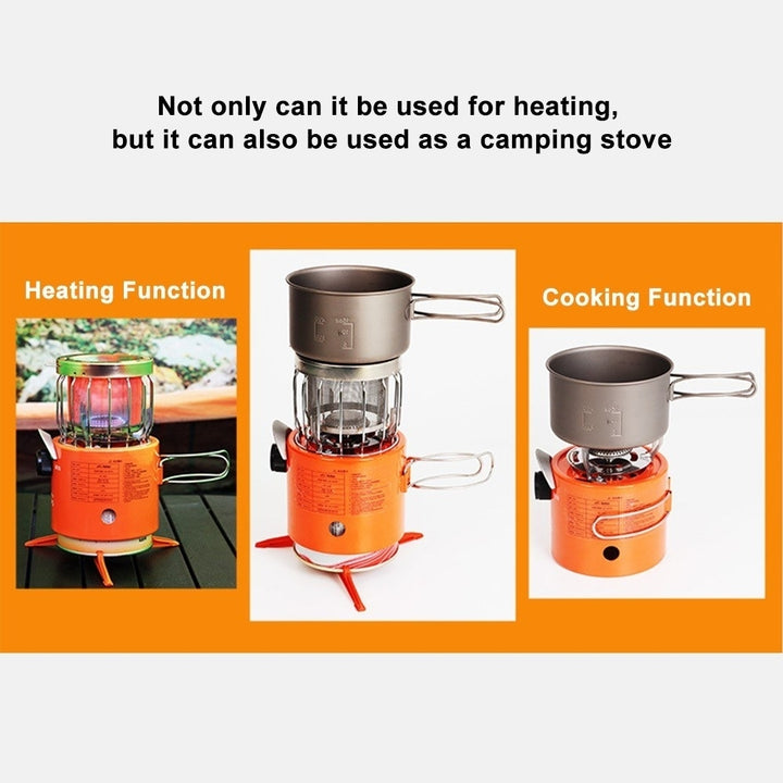 2-in-1 Portable 2000W Gas Heater Outdoor Camping Stove Heating Cooker for Ice Fishing Camping Hiking Picnicking Hunting Image 6