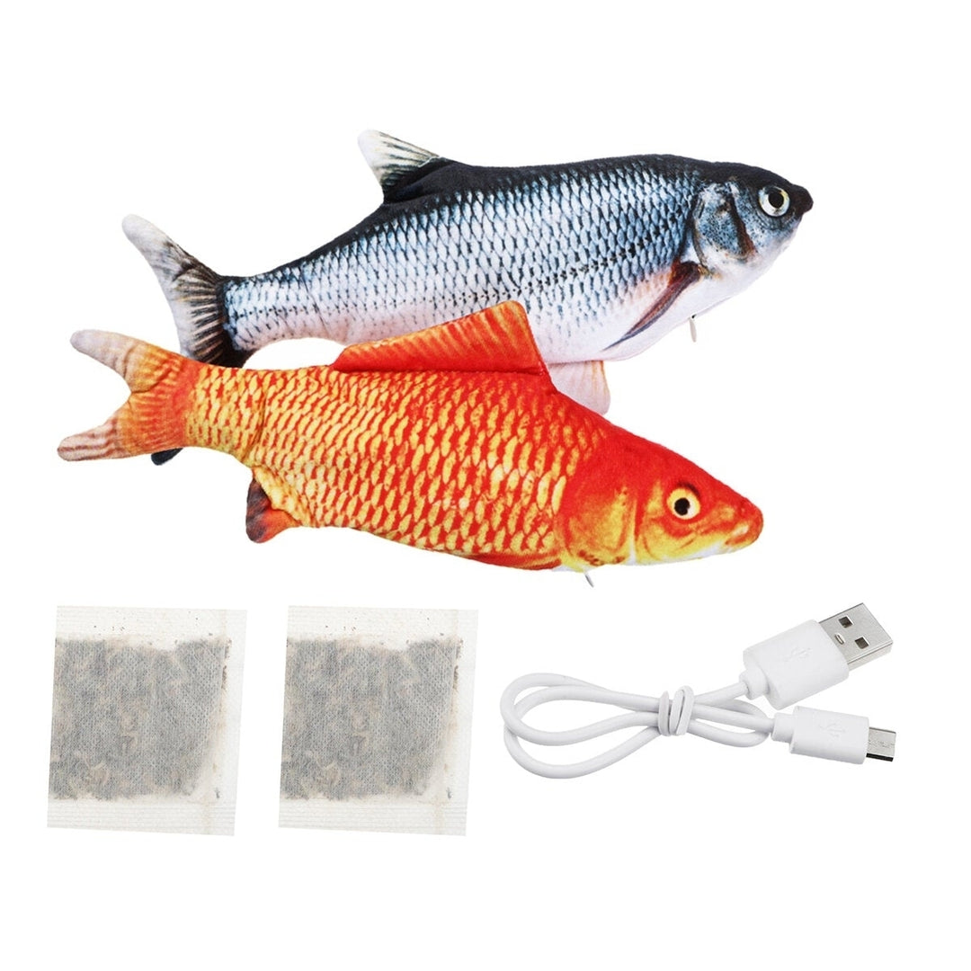 2 Pack Electric Cat Fish toxic Moving Fish Cat toxicker Toys, Interactive Fish Cat Toys for Indoor Cats, Biting Image 4