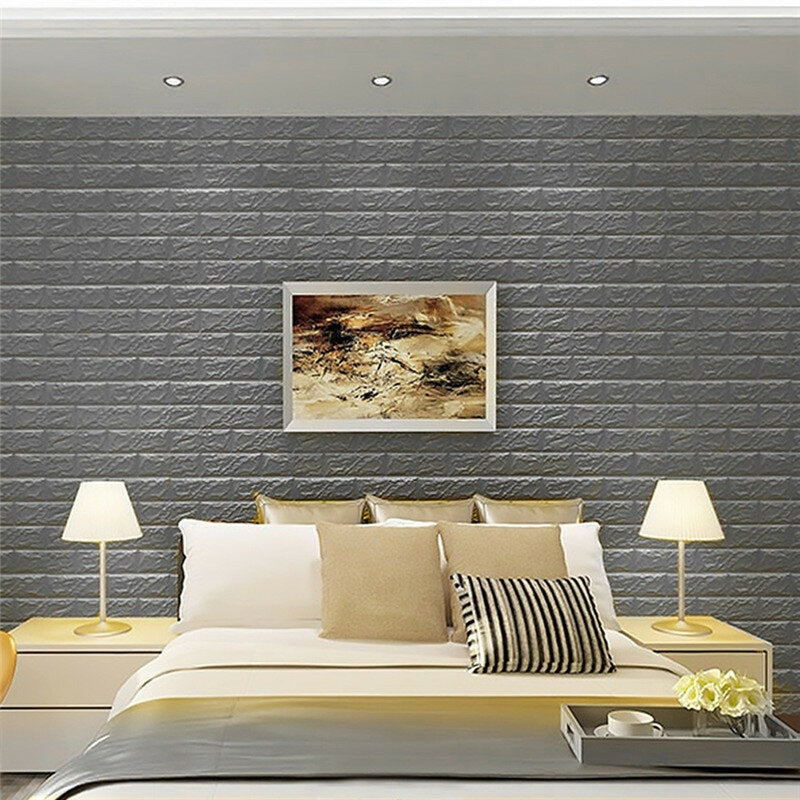 20Pcs,Set 3D Brick Wall Sticker Self-adhesive Panel Decal Waterproof PE Foam Wallpaper for TV Walls Sofa Background Image 2