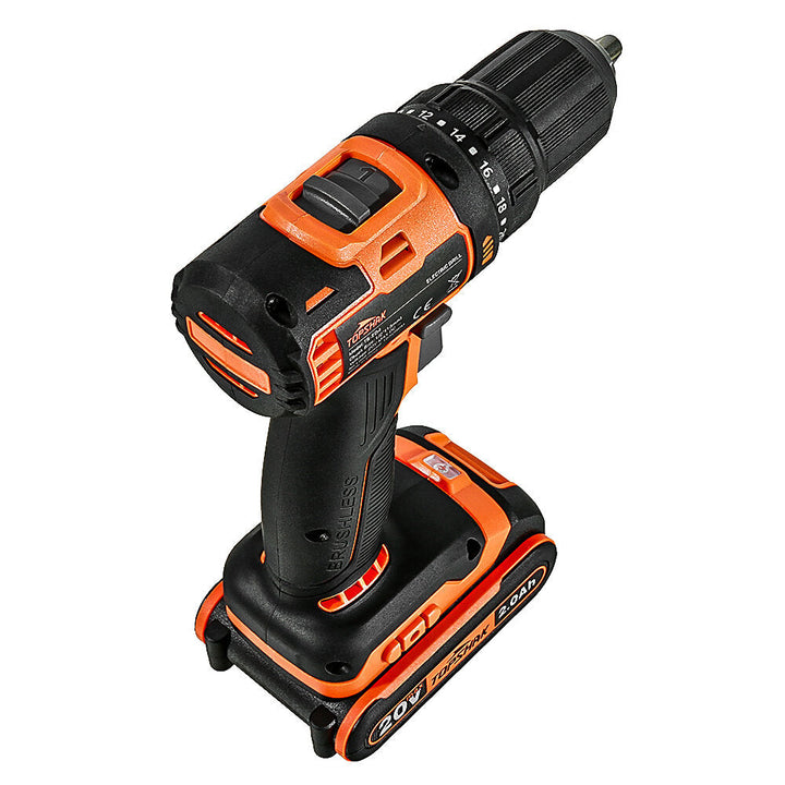 20V 13mm Brushless Electric Drill 45N.m Torque 0-1650RPM Variable Speed 43pcs Accessories Image 3