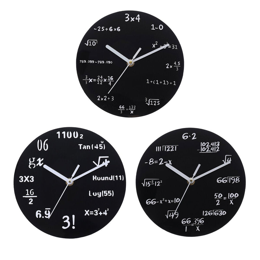 20cm Math Round Wooden Wall Clock Modern Home Living Room Kitchen Watch Decor Image 1