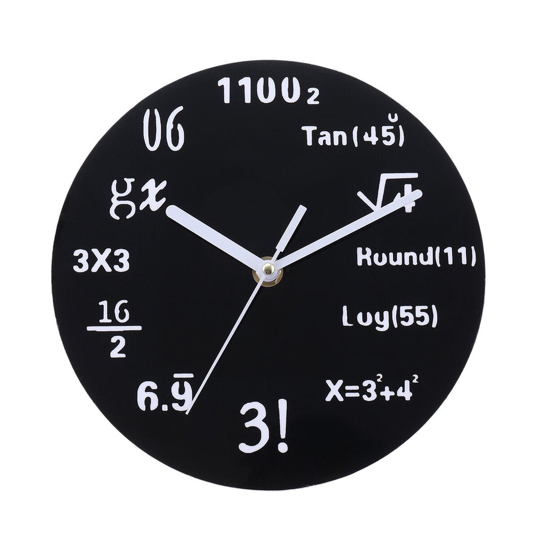 20cm Math Round Wooden Wall Clock Modern Home Living Room Kitchen Watch Decor Image 2