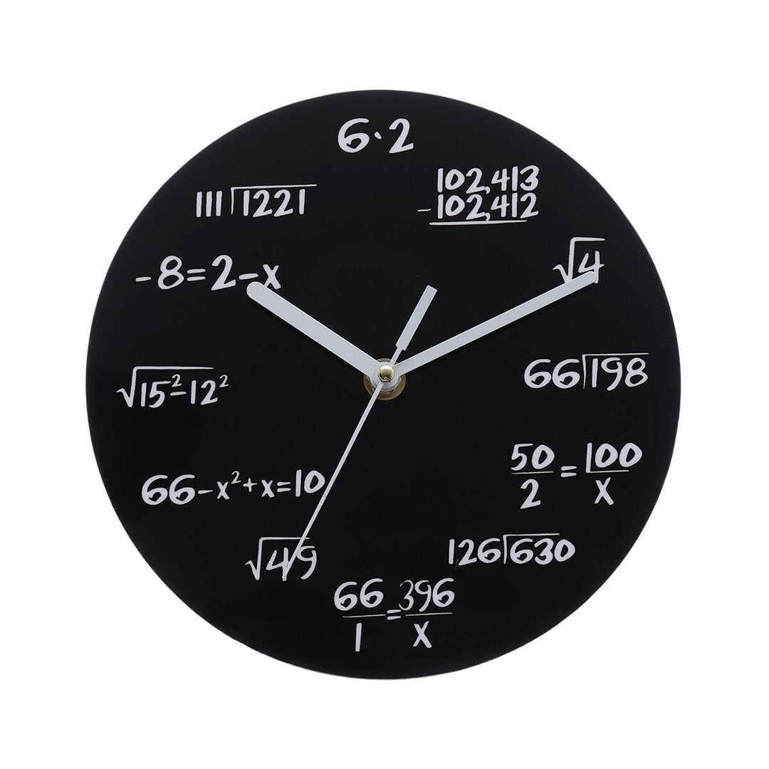 20cm Math Round Wooden Wall Clock Modern Home Living Room Kitchen Watch Decor Image 3