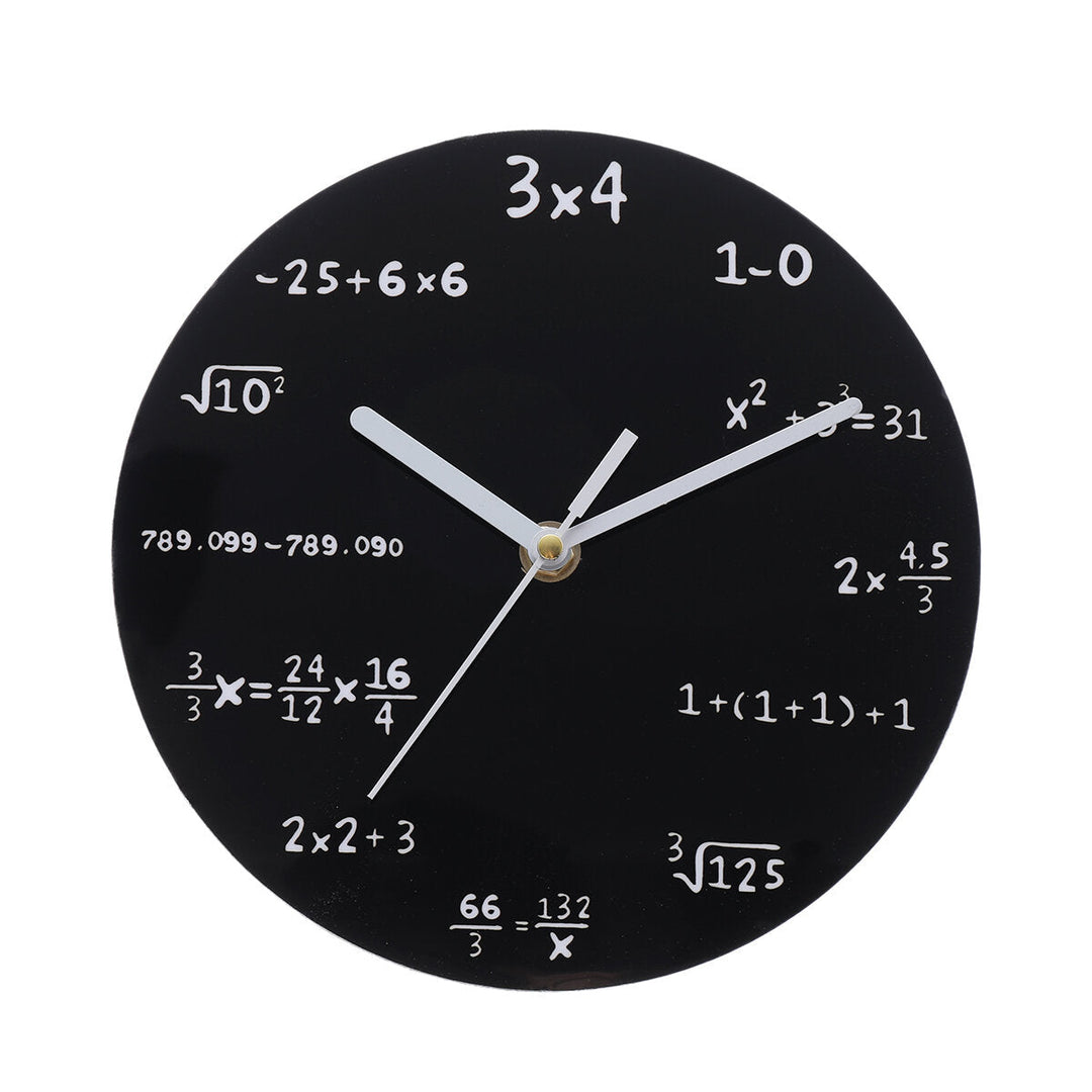 20cm Math Round Wooden Wall Clock Modern Home Living Room Kitchen Watch Decor Image 4