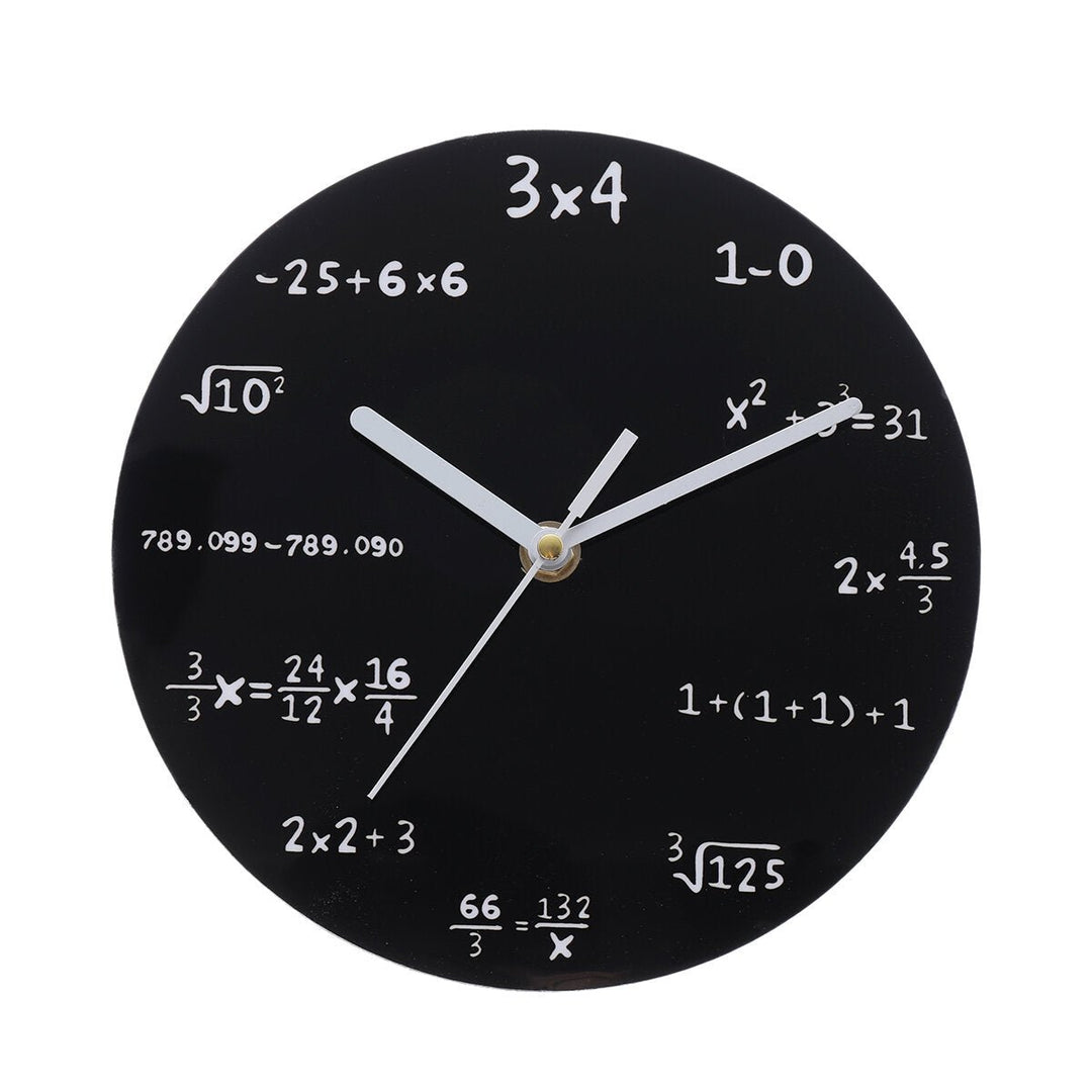 20cm Math Round Wooden Wall Clock Modern Home Living Room Kitchen Watch Decor Image 1