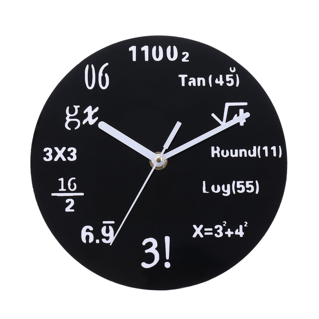 20cm Math Round Wooden Wall Clock Modern Home Living Room Kitchen Watch Decor Image 12