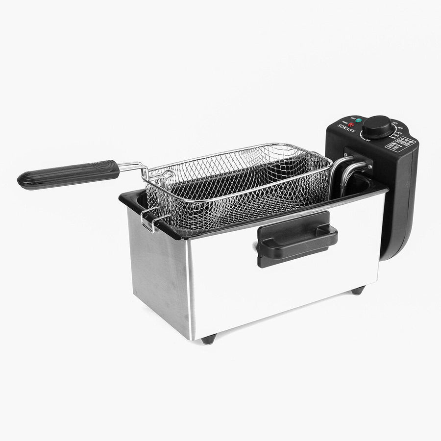 220-240V 2000W Electric Deep Fryer Single Tank Frying Pot Basket Strainer Machine Cooking Tools Image 1