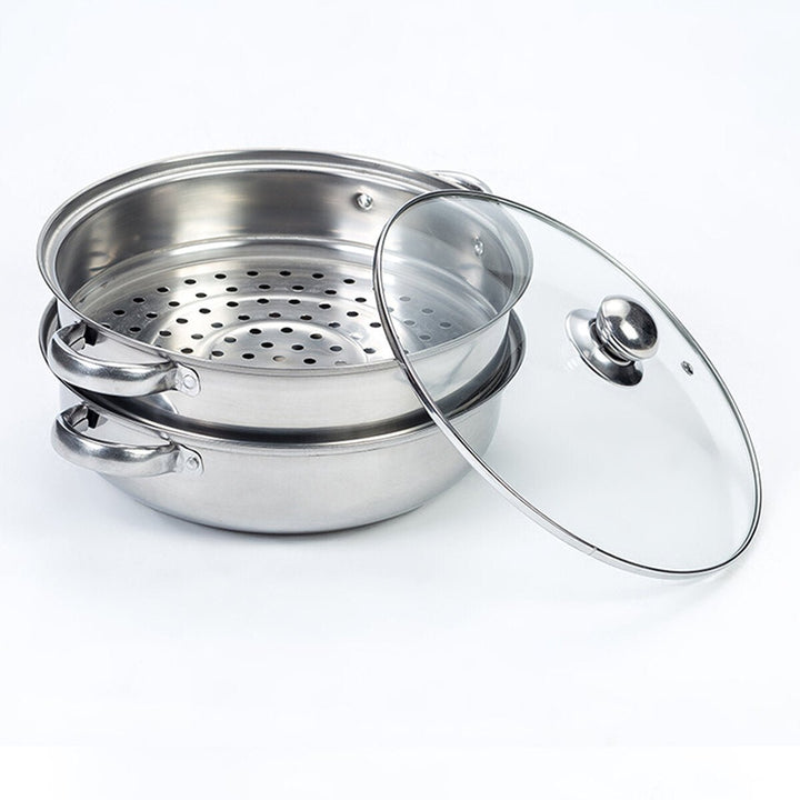 2,3 Tier Steamer Multi-functional Stainless Steel Steaming Soup Hot Pot Cookware Image 2