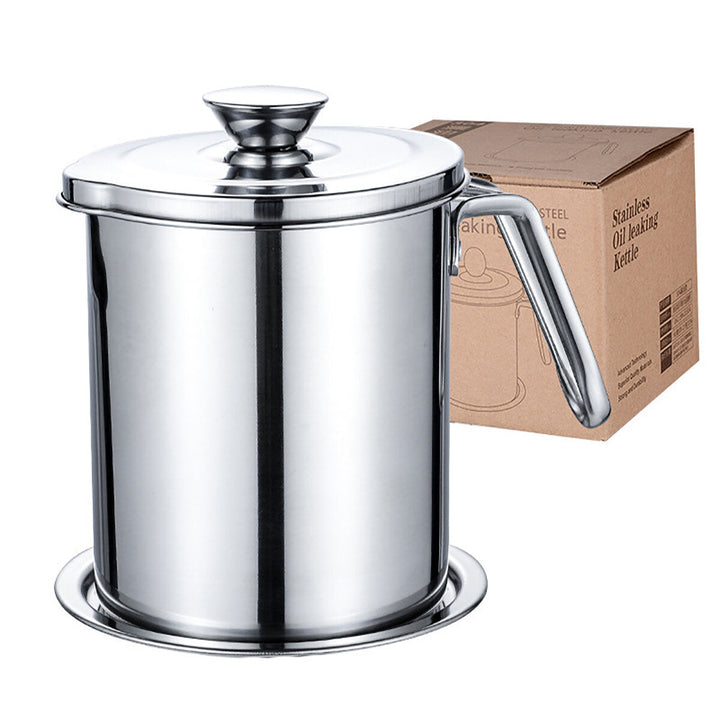 24CM Fryer with Thermometer And Lid 2L 304 Stainless Steel Oil Filter Pot for Kitchen Image 2