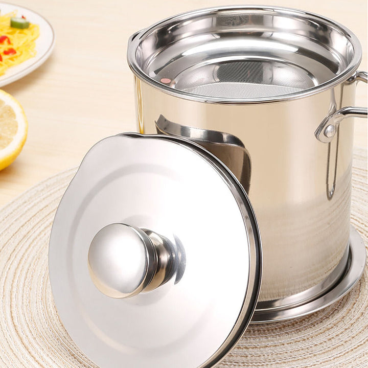 24CM Fryer with Thermometer And Lid 2L 304 Stainless Steel Oil Filter Pot for Kitchen Image 5