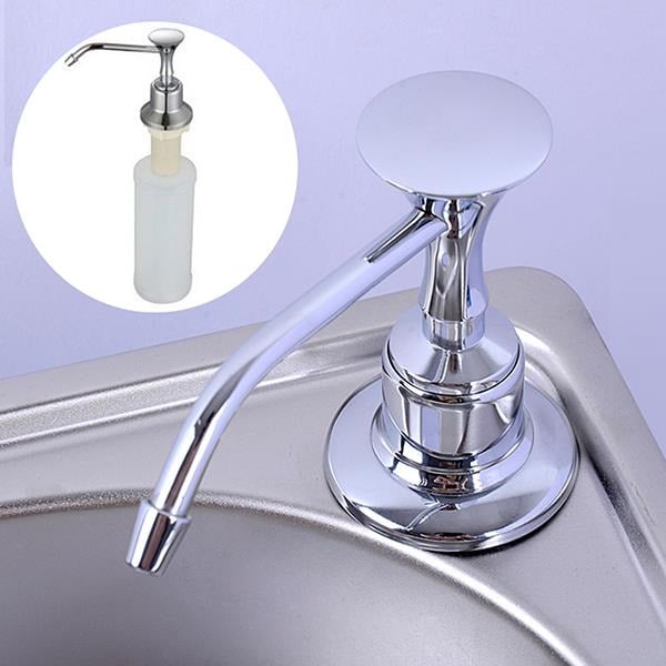 220ml White Kitchen Chrome Liquid Soap Dispenser Bathroom Sink Pump Bottles DTTT Image 3