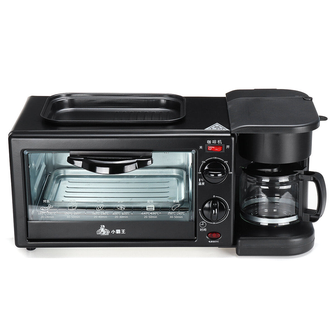 220V 3 In 1 Multi-function Breakfast Machine Electric Toaster Oven Frying Coffee Image 5