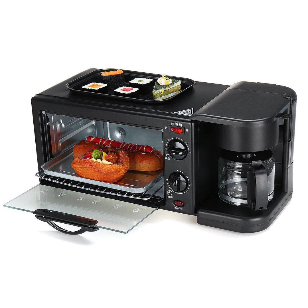 220V 3 In 1 Multi-function Breakfast Machine Electric Toaster Oven Frying Coffee Image 6