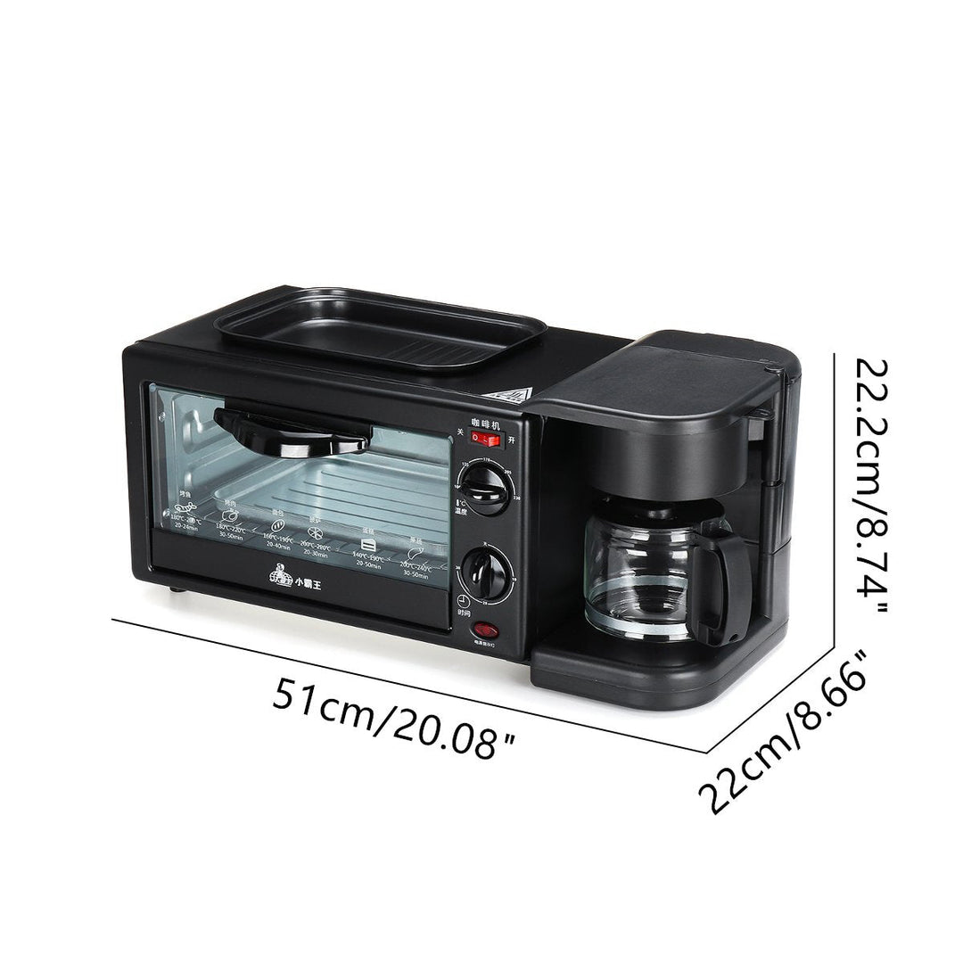 220V 3 In 1 Multi-function Breakfast Machine Electric Toaster Oven Frying Coffee Image 10