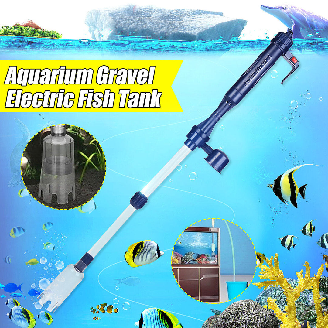 220V Electric Aquarium Syphon Tank Pump Fish Vacuum Gravel Water Filter Sand Cleaner Image 6