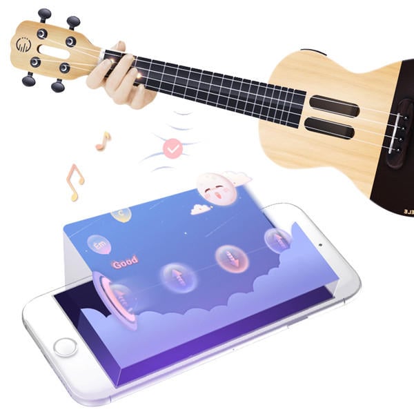 23 Inch 4 String Smart Ukulele with APP Controlled LED Light Bluetooth Connect Gift Image 3