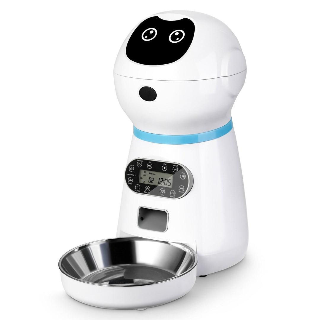 3.5L Intelligent Pet Feeder Timing Quantitive Feeding Dual Power Supply Infrared Detection Recording to Summon Pets Image 1