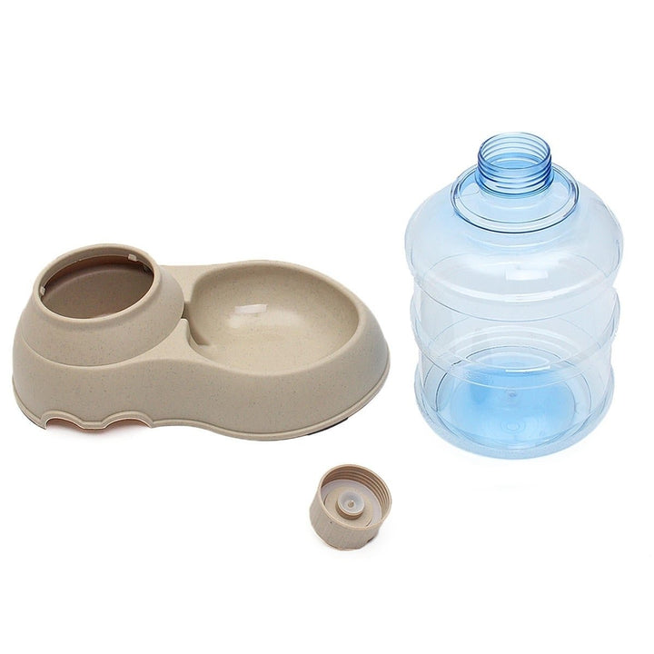 3.75L Portable Autoxic Pet Dog Food Water Bottle Dispenser Dish Bowl Feeder Image 5