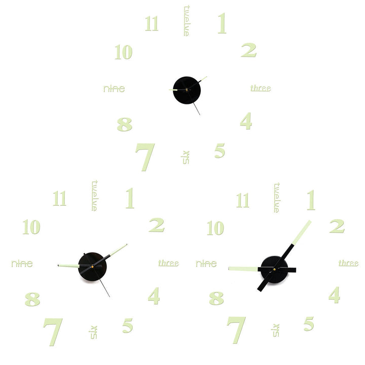 27,37,47 inch 3D DIY Wall Clock Silent Large Quartz Luminous Wall Night Clocks Image 11