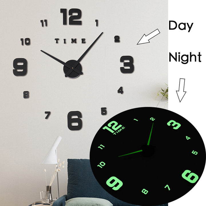 DIY Wall Clock Silent Quartz Luminous Wall Night Clocks Image 10