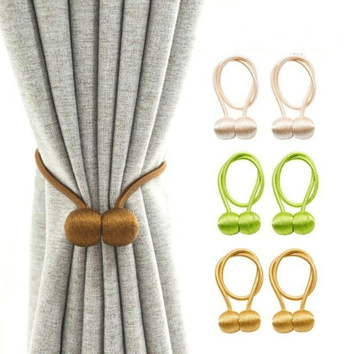 2Pcs Curtain Tiebacks Twist Buckle Clips Window Holdbacks Decorative Home Office Rope Hook for Blackout and Sheer Panels Image 1