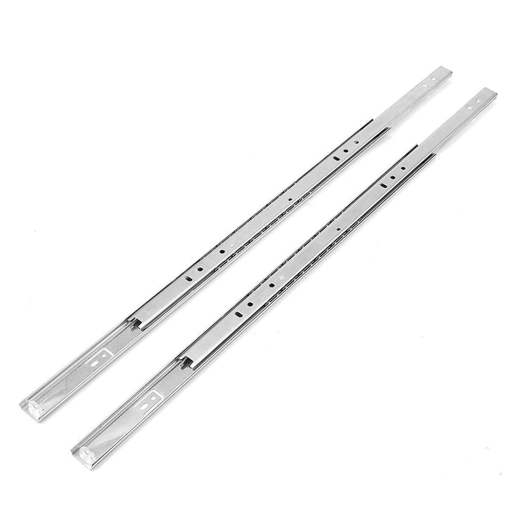 2Pcs 27mm Ball Bearing Drawer Runners Slides Side Full Extension Slide Image 4