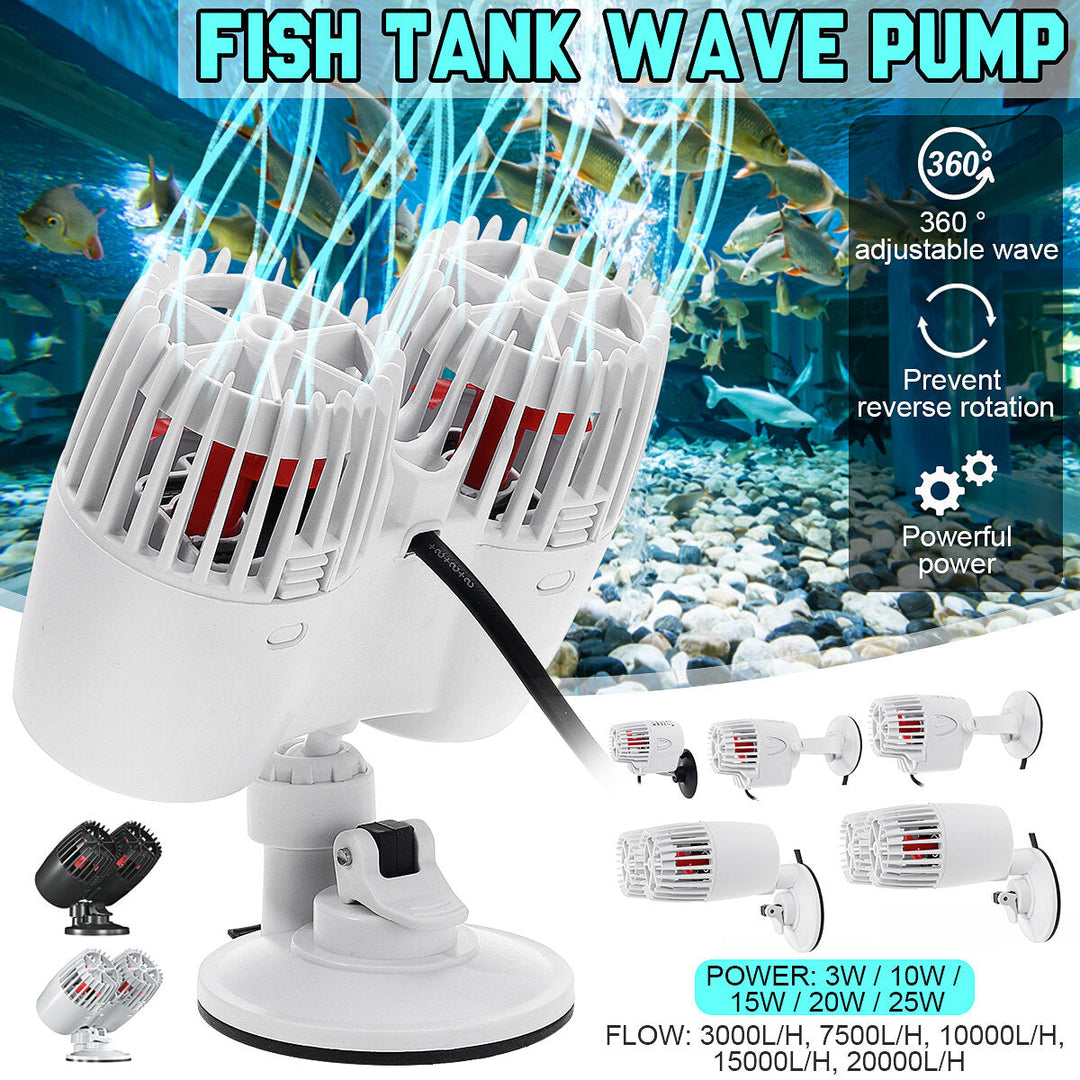 25W 20000L,H 800M 360 Adjustable Wave Pump Powerful Quiet Strong Suction Cup Silent Tank Fish Aquarium Image 5