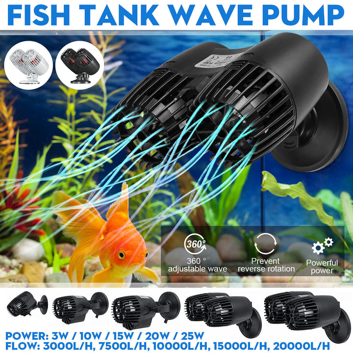 25W 20000L,H 800M 360 Adjustable Wave Pump Powerful Quiet Strong Suction Cup Silent Tank Fish Aquarium Image 6