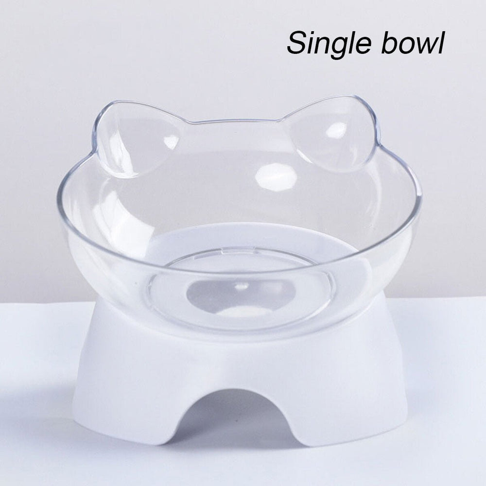 3 Types Oblique Cat Food Bowls Protecting Cervical Vertebra With Water Store Bottle Multi-function Pet Bowl 1,2 Bowls Image 2