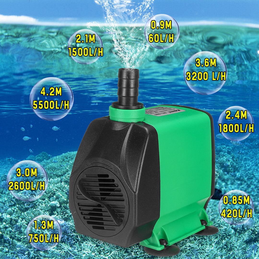 3-75W Adjustable Submersible Water Pump Quiet Detachable Aquarium Fish Pond Tank Fountain Water Pump with Suction Cups Image 6