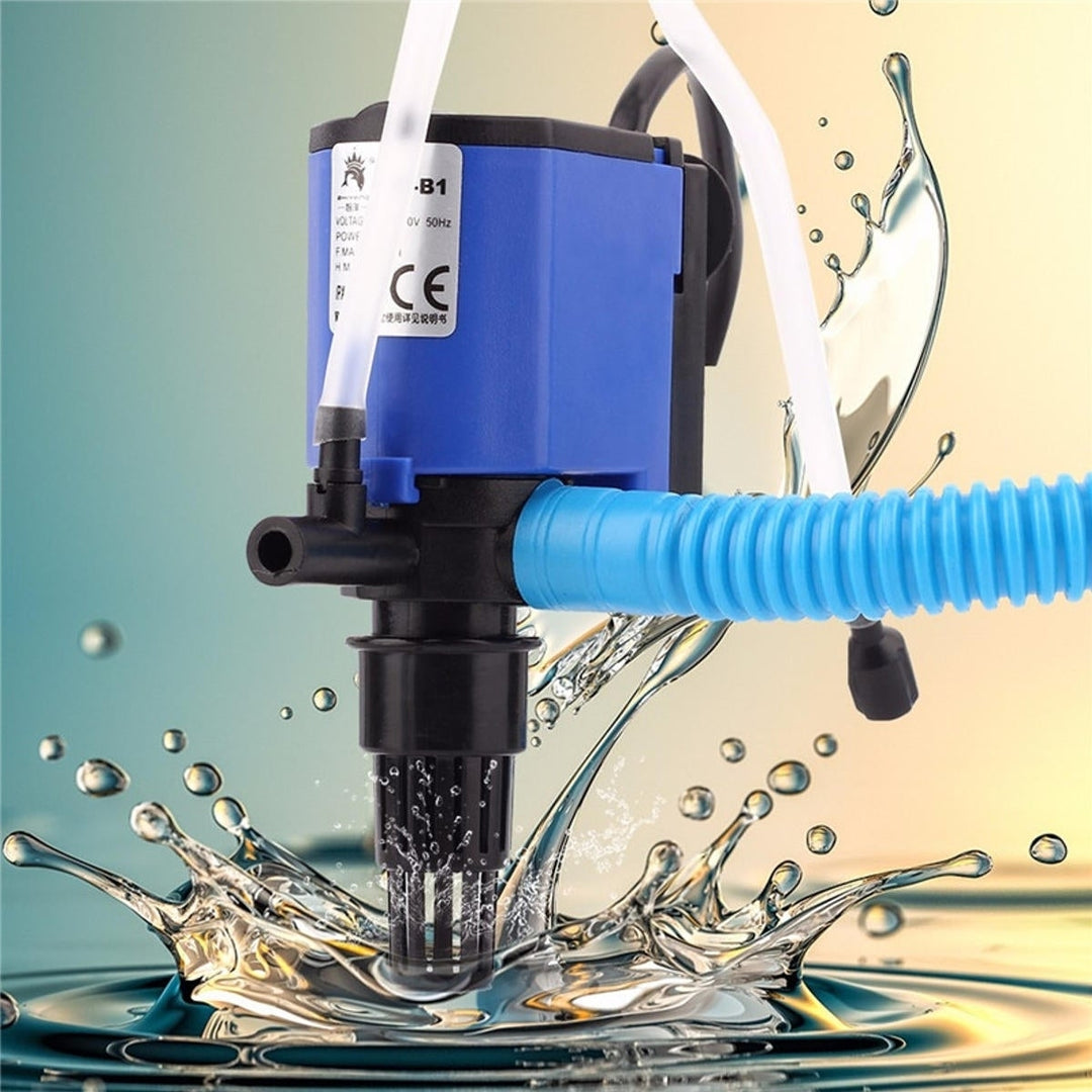 3-in-1 Submersible Aquarium Filter Pump Fish Tank Pond Fountain Water Filter Pump Image 3