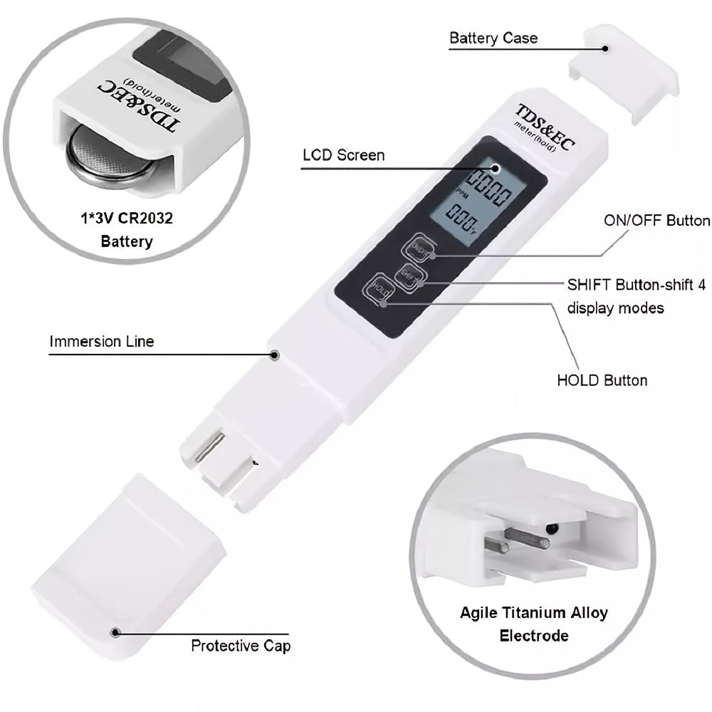 3 In 1 Water Tester With Digital LCD Display For Aquariums Image 3