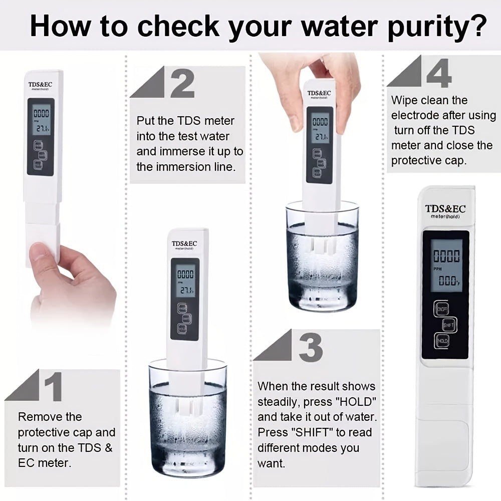 3 In 1 Water Tester With Digital LCD Display For Aquariums Image 6